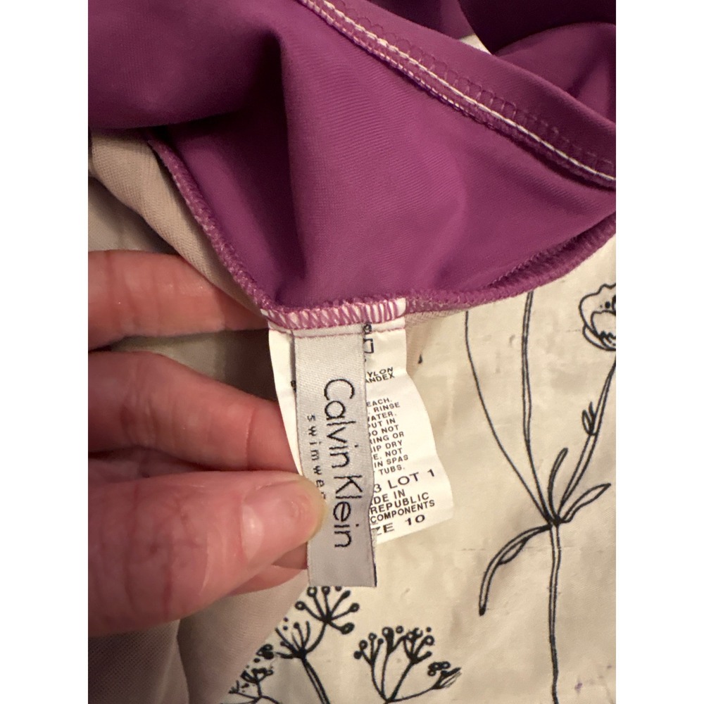 Calvin Klein Swimwear Violet Halter Bandeau One Piece Swimsuit, Size 10 - Picture 4 of 4